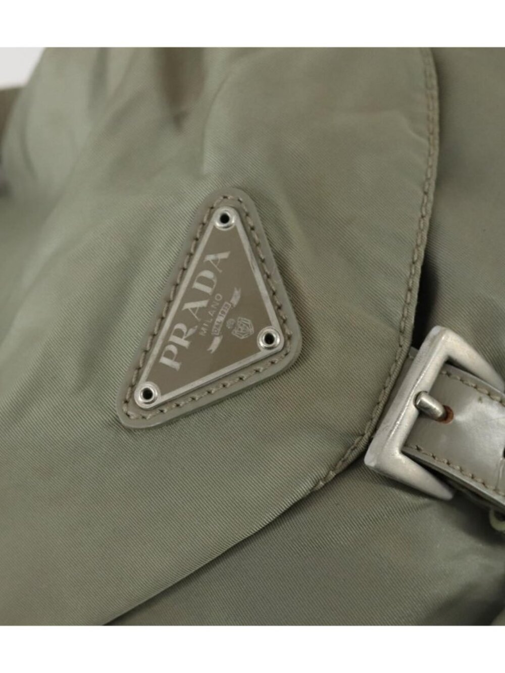 PRADA Backpack Nylon Beige Silver - Picture 12 of 16